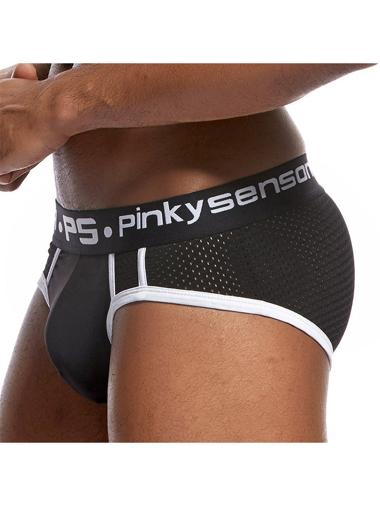 3 Pack Men's Sporty Cut Breathable Mesh Solid Color Seamless Briefs | dmunderwear detail image 10
