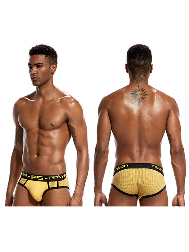 3 Pack Men's Sporty Cut Breathable Mesh Solid Color Seamless Briefs | dmunderwear detail image 15