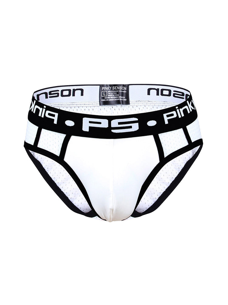 3 Pack Men's Sporty Cut Breathable Mesh Solid Color Seamless Briefs | dmunderwear detail image 17