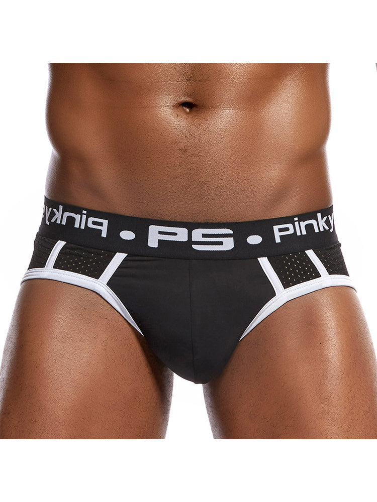 3 Pack Men's Sporty Cut Breathable Mesh Solid Color Seamless Briefs | dmunderwear detail image 9