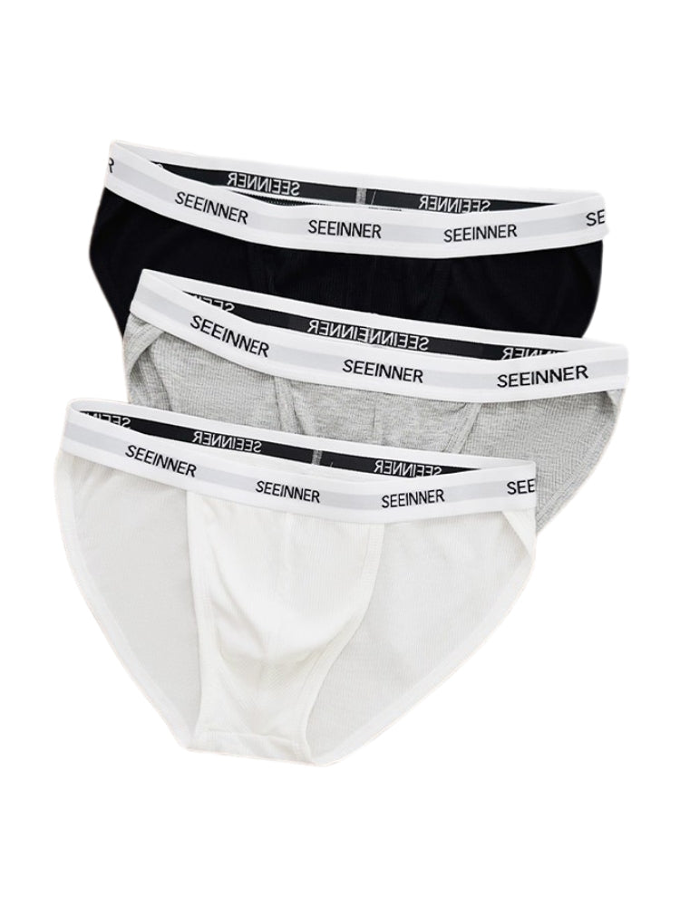 3 Pack Men's Sporty Cut Comfy Waistband Moisture-Wicking Briefs | dmunderwear