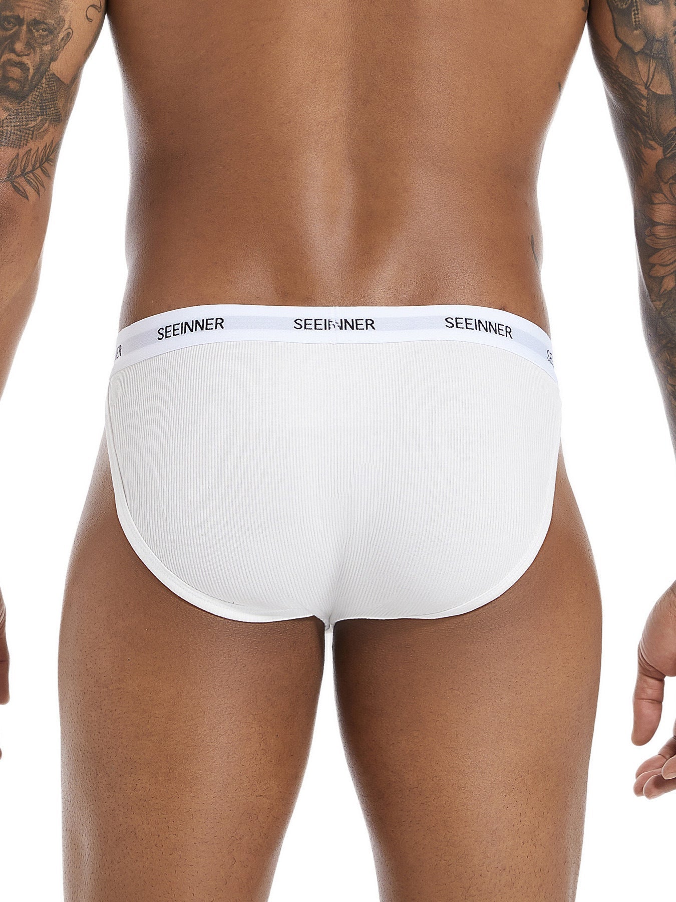 3 Pack Men's Sporty Cut Comfy Waistband Moisture-Wicking Briefs | dmunderwear detail image 10