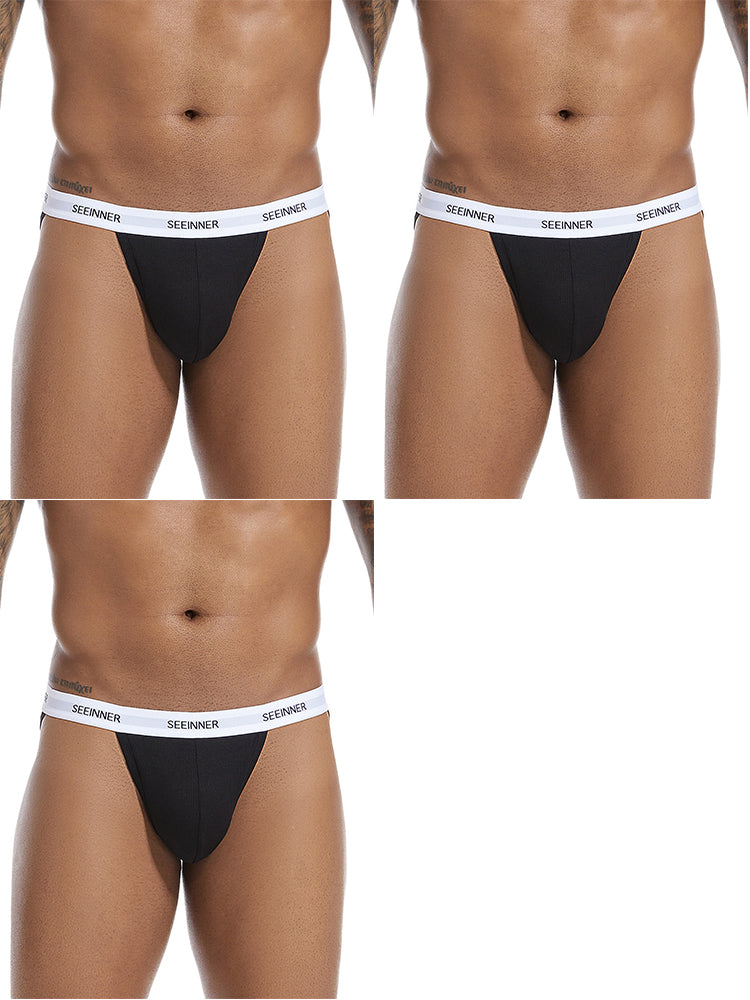 3 Pack Men's Sporty Cut Comfy Waistband Moisture-Wicking Briefs | dmunderwear detail image 13