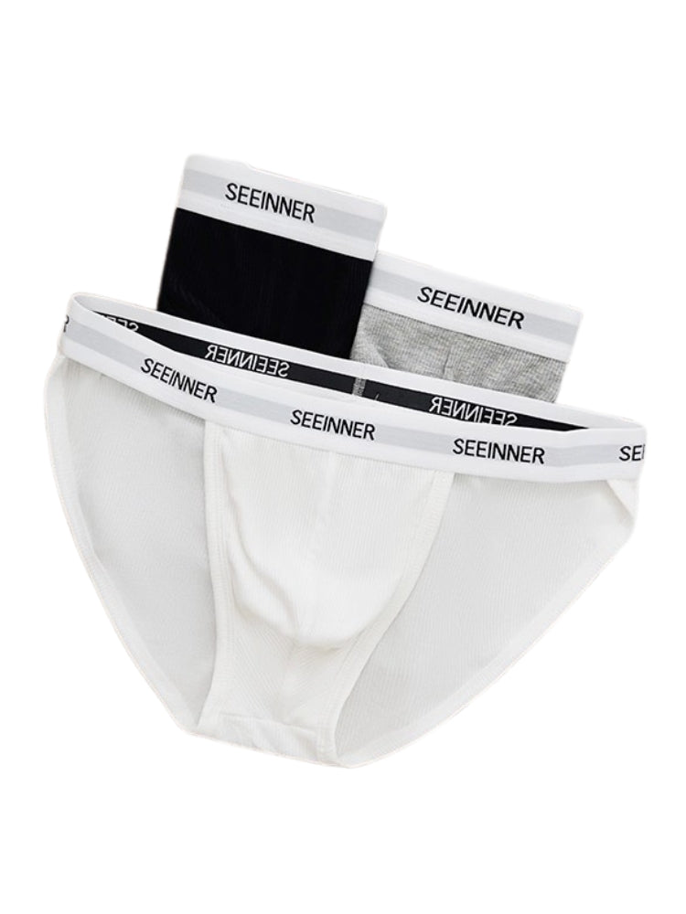 3 Pack Men's Sporty Cut Comfy Waistband Moisture-Wicking Briefs | dmunderwear detail image 16