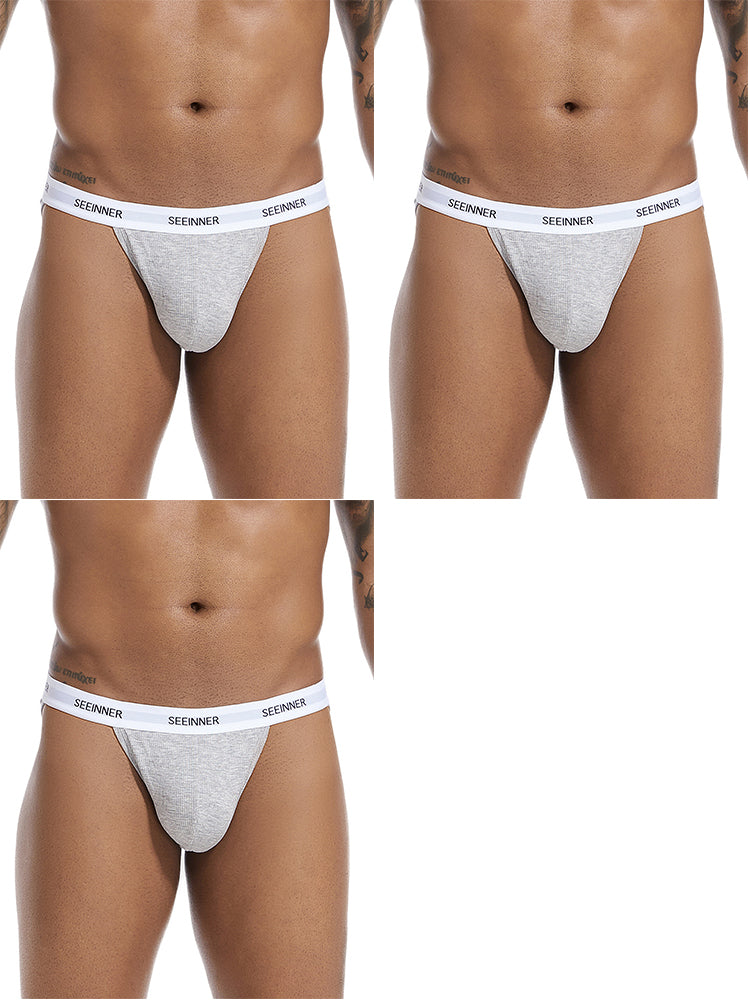 3 Pack Men's Sporty Cut Comfy Waistband Moisture-Wicking Briefs | dmunderwear detail image 19