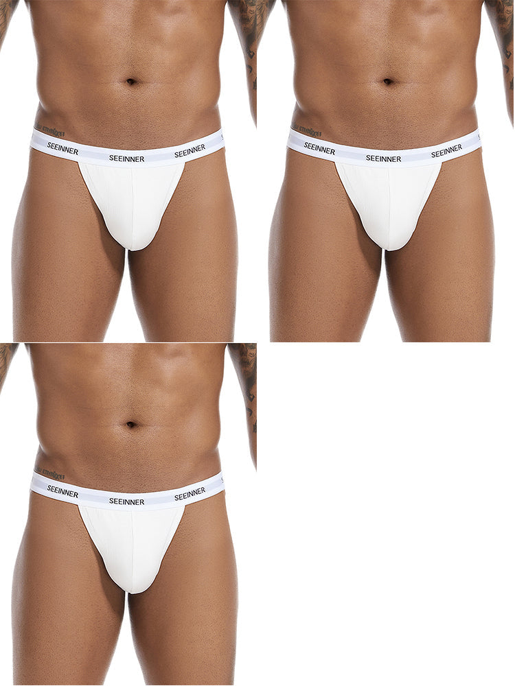 3 Pack Men's Sporty Cut Comfy Waistband Moisture-Wicking Briefs | dmunderwear detail image 7