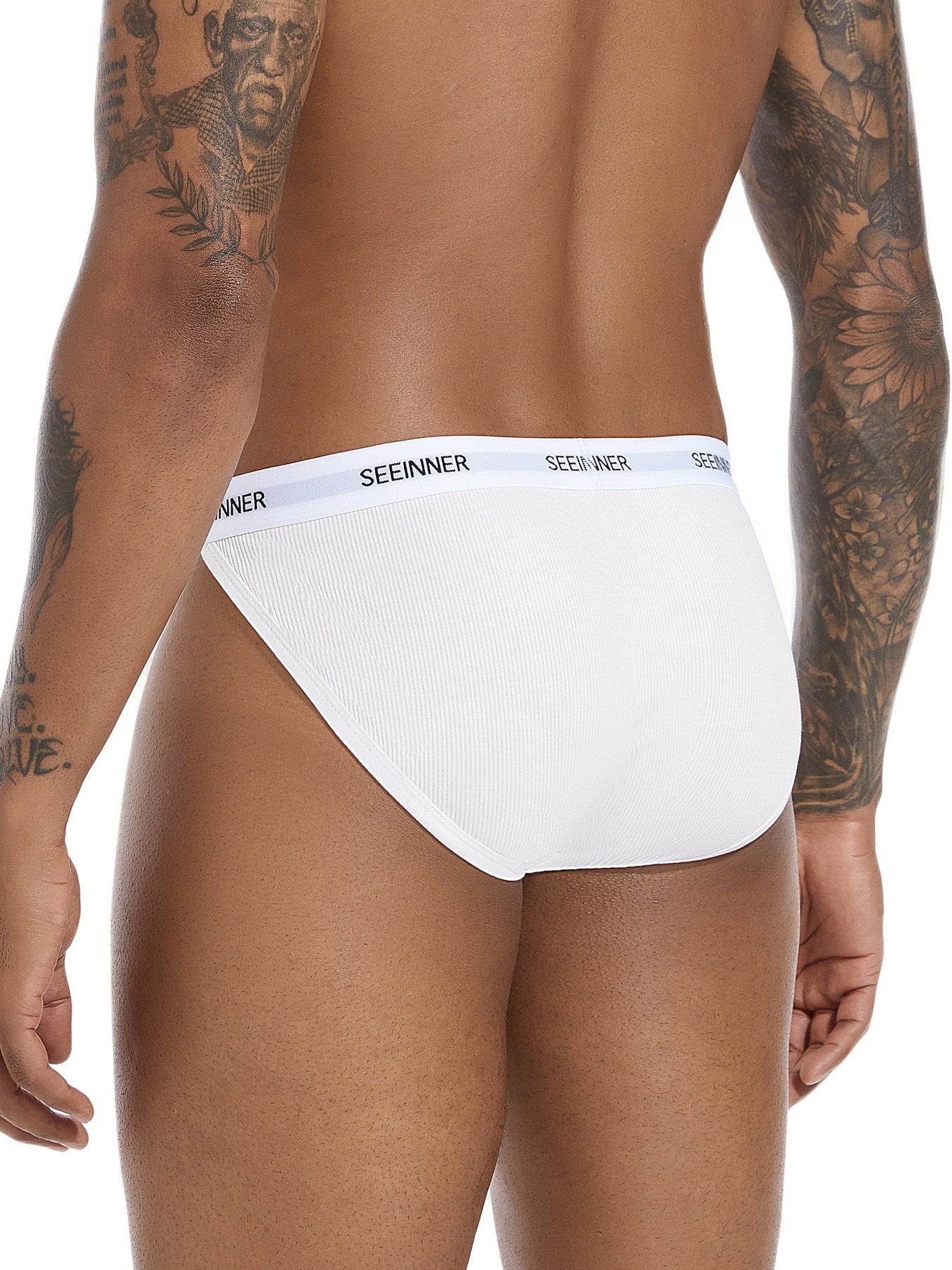 3 Pack Men's Sporty Cut Comfy Waistband Moisture-Wicking Briefs | dmunderwear detail image 9