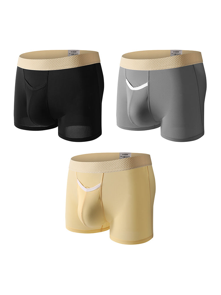 3 Pack Men's Stay-Put Fit Stretch Fabric Seamless Comfort Trunks | dmunderwear detail image 14