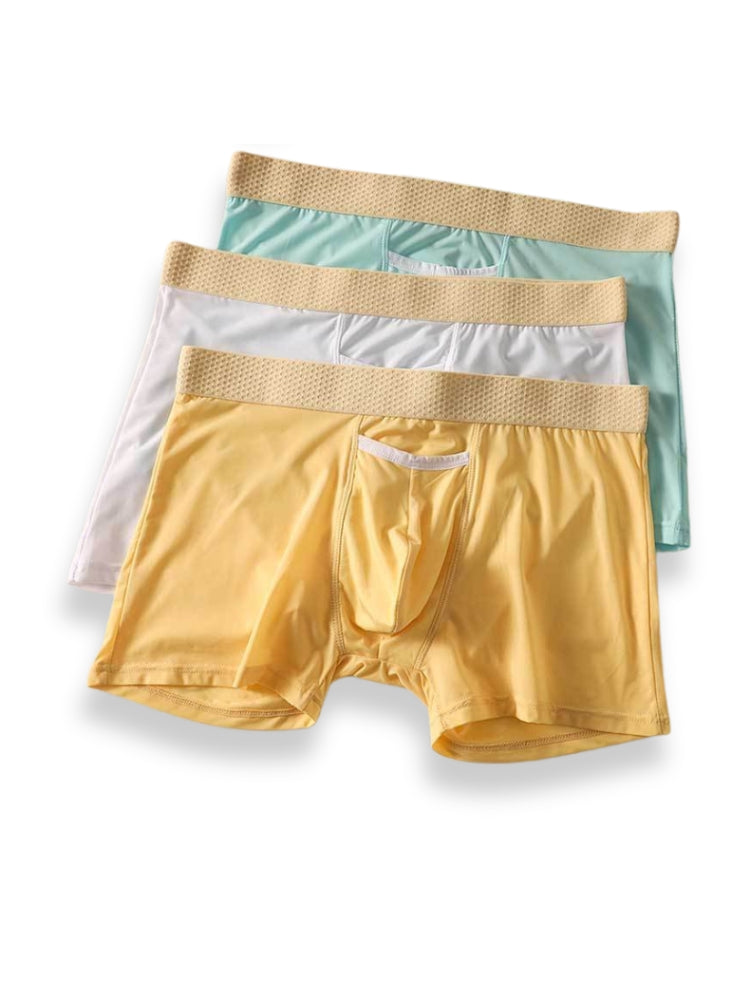 3 Pack Men's Stay-Put Fit Stretch Fabric Seamless Comfort Trunks | dmunderwear detail image 17