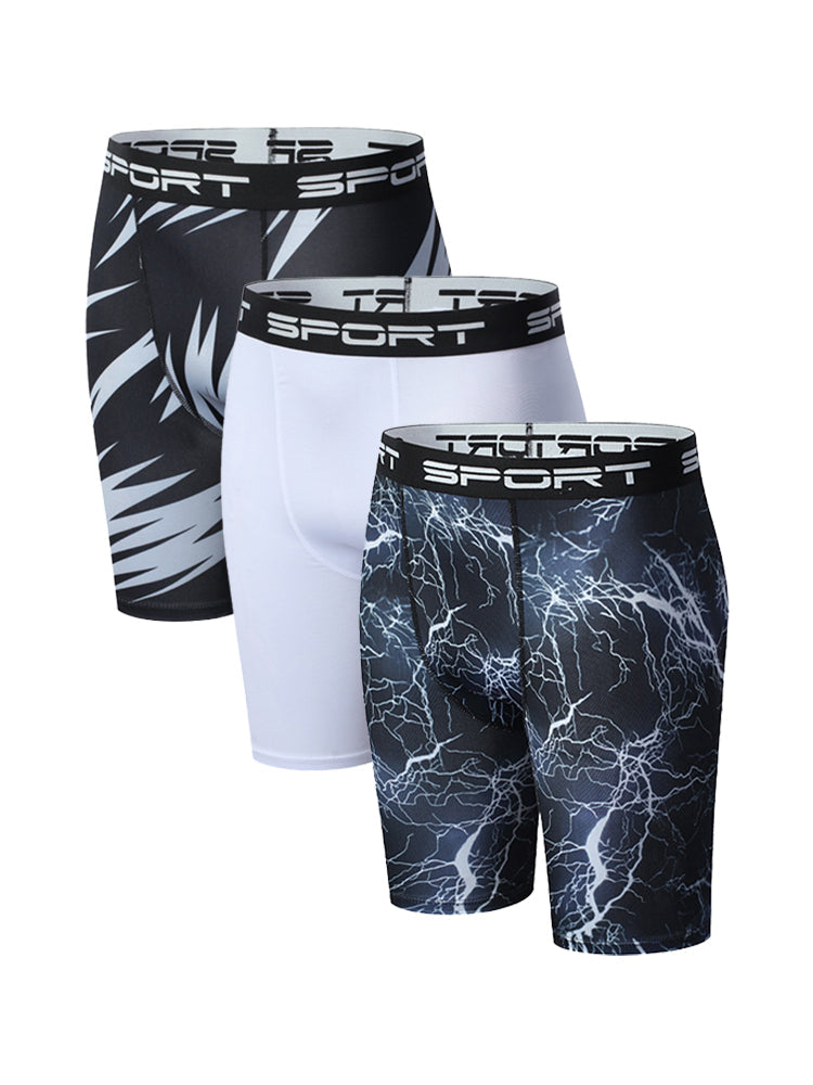 3 Pack Men's Stretchy for Outdoor Quick-Dry Compression Activewear Tights | dmunderwear detail image 16