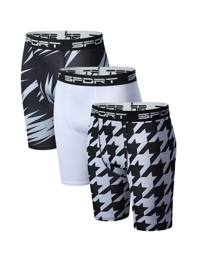 3 Pack Men's Stretchy for Outdoor Quick-Dry Compression Activewear Tights | dmunderwear detail image 2