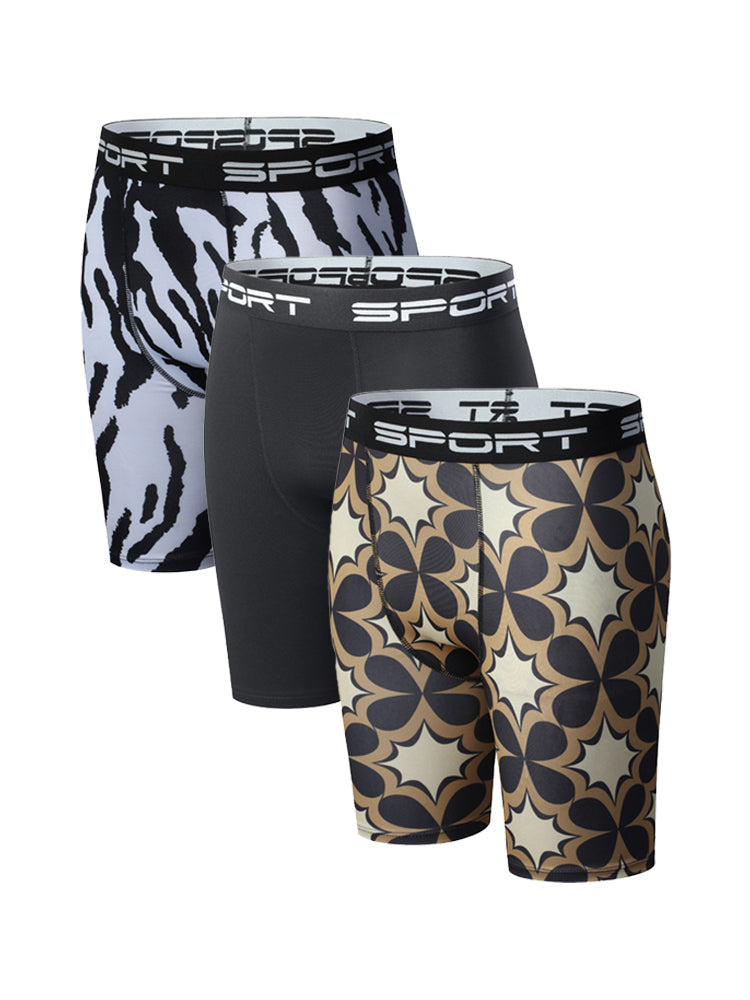 3 Pack Men's Stretchy for Outdoor Quick-Dry Compression Activewear Tights | dmunderwear detail image 9