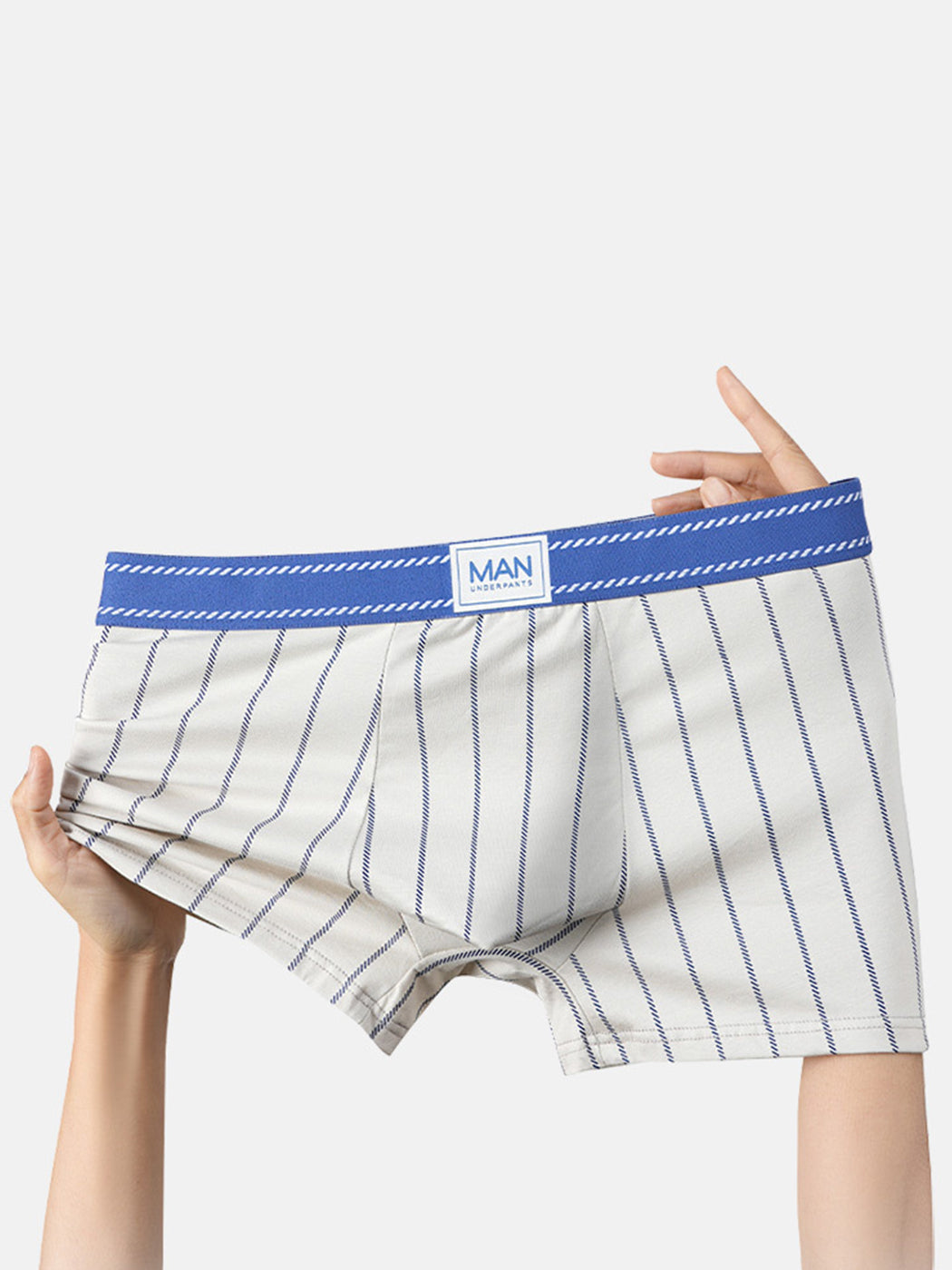 3 Pack Men's Striped Cotton Blend Trunks | dmunderwear