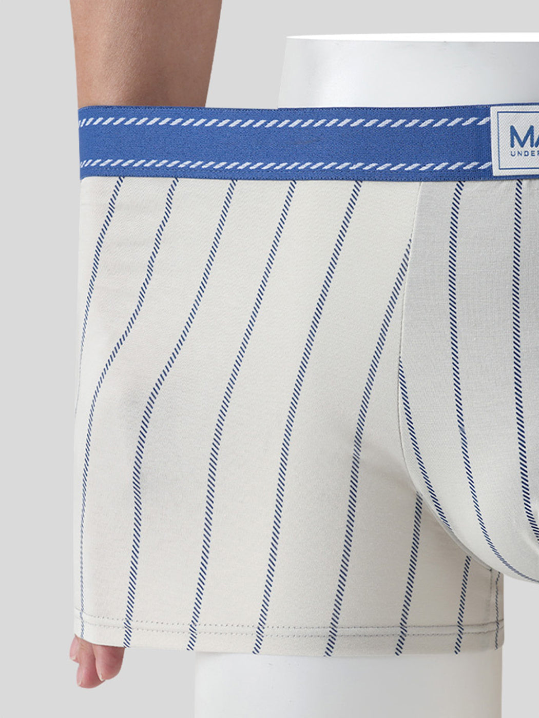 3 Pack Men's Striped Cotton Blend Trunks | dmunderwear detail image 10
