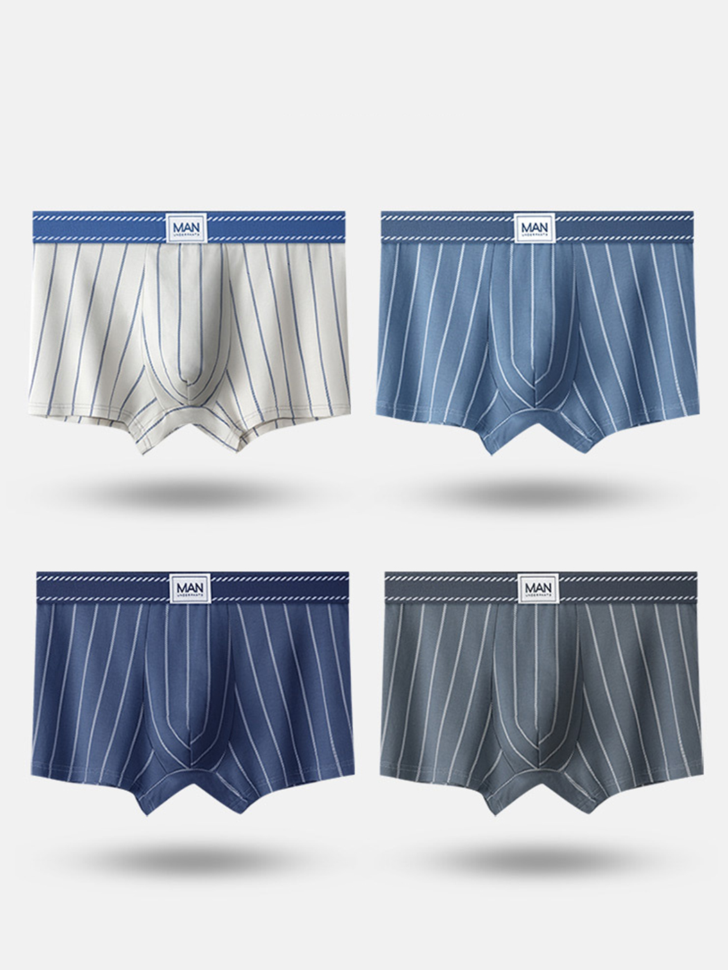 3 Pack Men's Striped Cotton Blend Trunks | dmunderwear detail image 12
