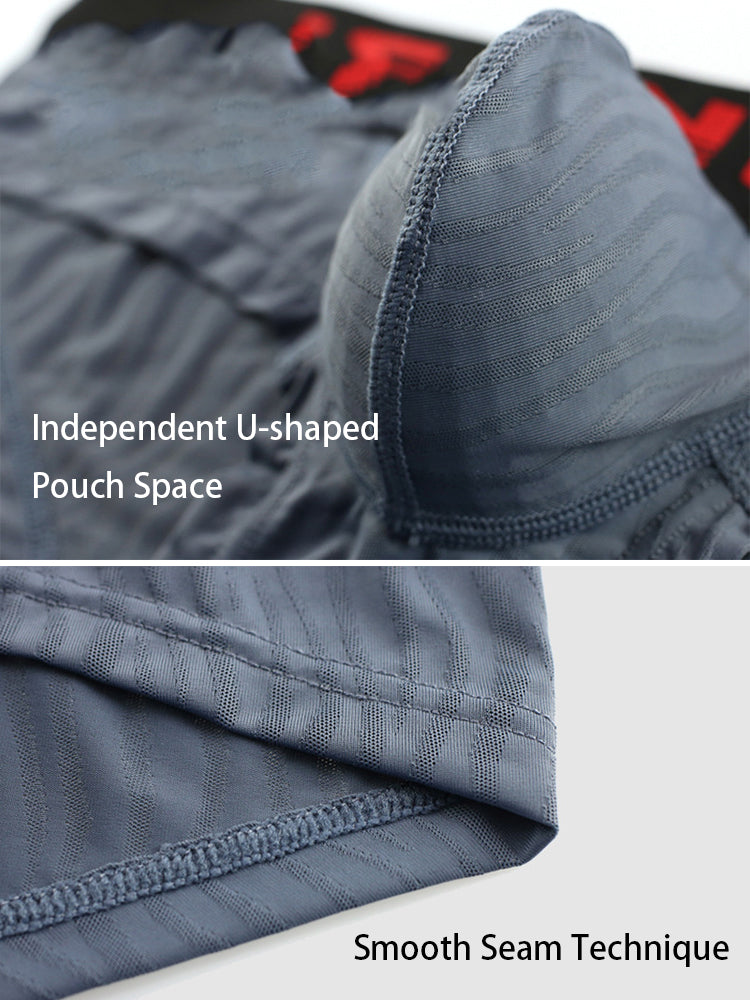 3 Pack Men's Striped U-Pouch Breathable Casual Briefs | dmunderwear detail image 9