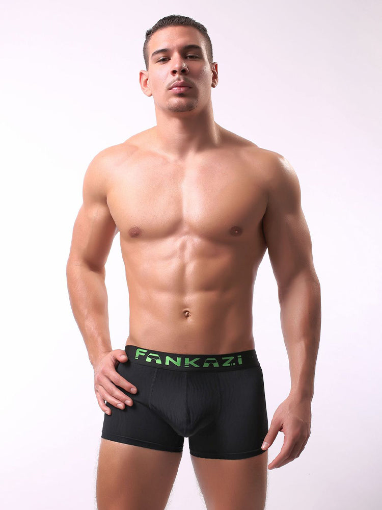 3 Pack Men's Striped U-Pouch Low-Rise Breathable Slim-Fit Trunks | dmunderwear detail image 11
