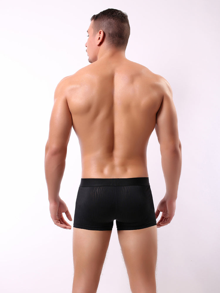 3 Pack Men's Striped U-Pouch Low-Rise Breathable Slim-Fit Trunks | dmunderwear detail image 14