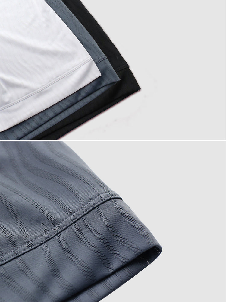 3 Pack Men's Striped U-Pouch Low-Rise Breathable Slim-Fit Trunks | dmunderwear detail image 8