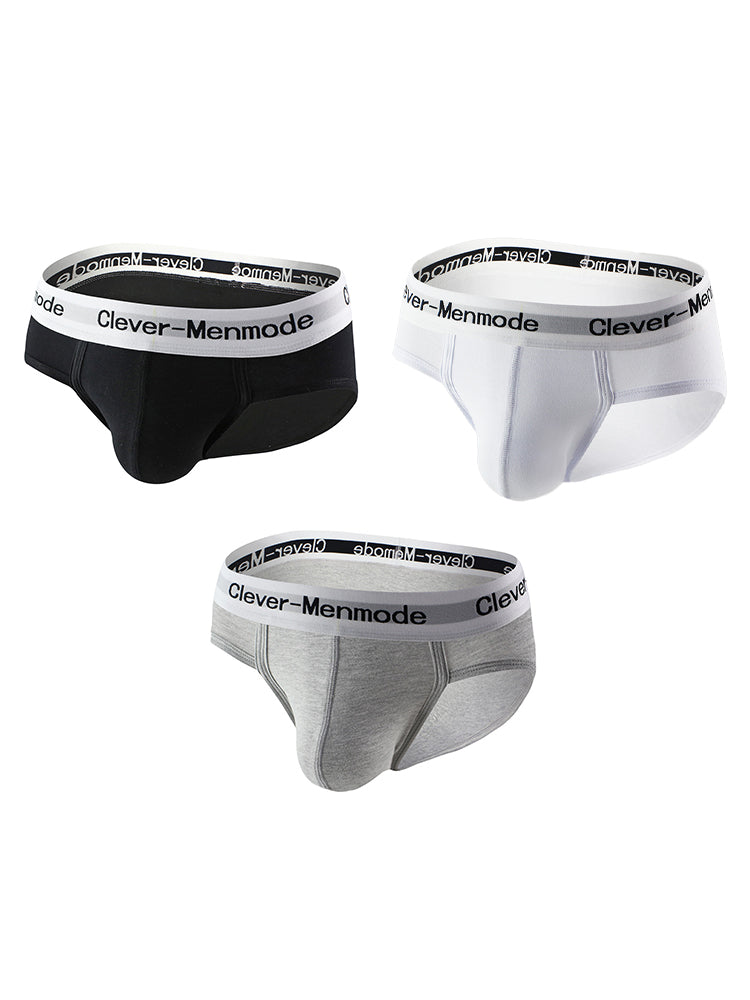 3 Pack Men's Supportive Fit High-Stretch Ultra-Soft Cotton Classic Briefs | dmunderwear detail image 2