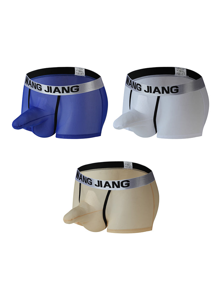 3 Pack Men's Supportive Large Pouch Ultra-Flexible Firm Support Soft-Bound Edges Trunks | dmunderwear detail image 12