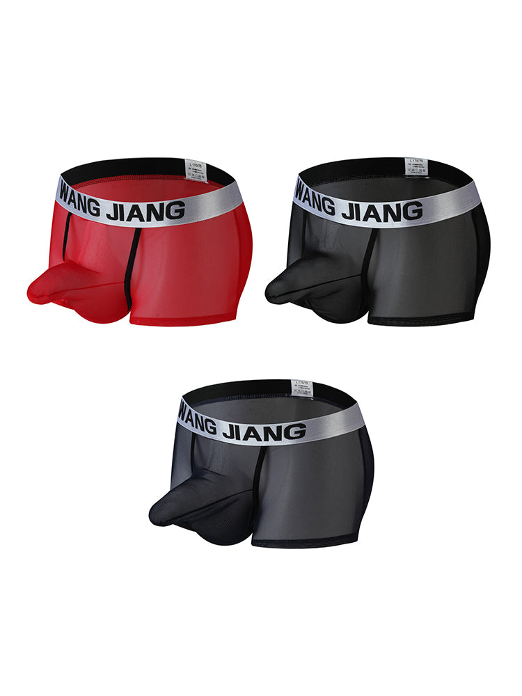 3 Pack Men's Supportive Large Pouch Ultra-Flexible Firm Support Soft-Bound Edges Trunks | dmunderwear detail image 17