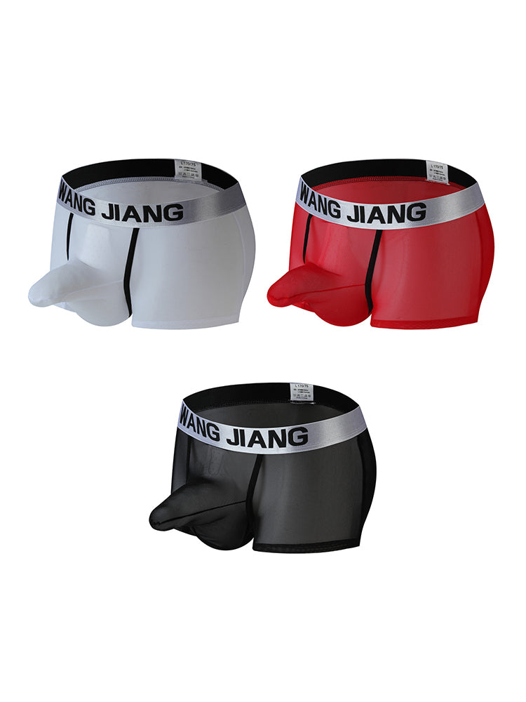 3 Pack Men's Supportive Large Pouch Ultra-Flexible Firm Support Soft-Bound Edges Trunks | dmunderwear detail image 2