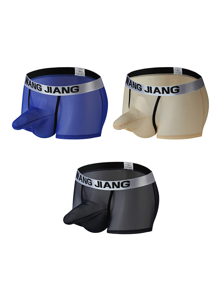 3 Pack Men's Supportive Large Pouch Ultra-Flexible Firm Support Soft-Bound Edges Trunks | dmunderwear detail image 7