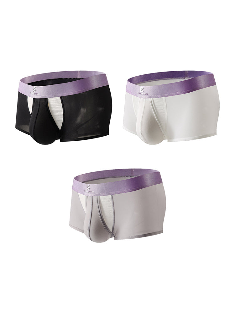 3 Pack Men's Supportive Pouch Lightweight Antibacterial Cooling Trunks | dmunderwear detail image 12