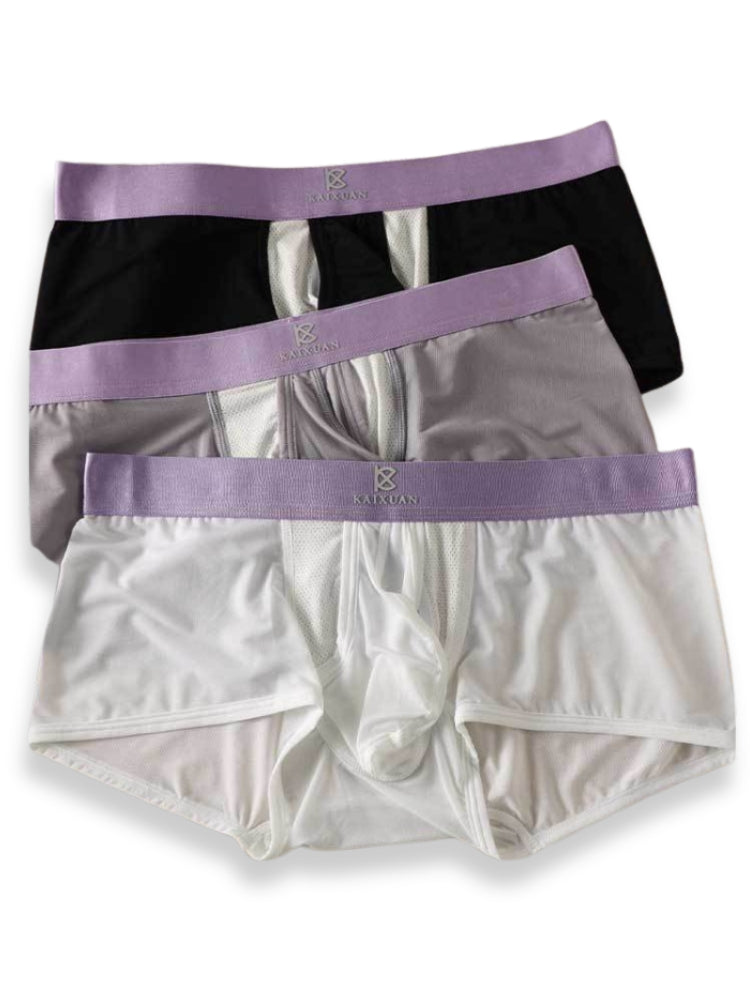 3 Pack Men's Supportive Pouch Lightweight Antibacterial Cooling Trunks | dmunderwear detail image 13
