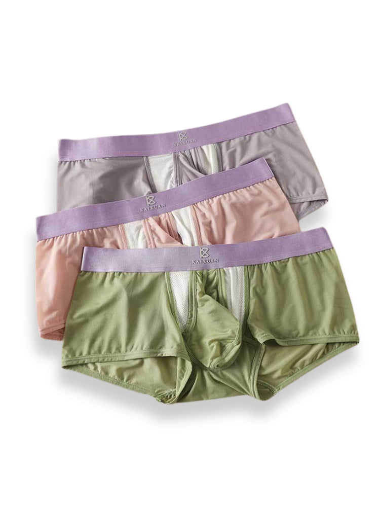 3 Pack Men's Supportive Pouch Lightweight Antibacterial Cooling Trunks | dmunderwear detail image 14
