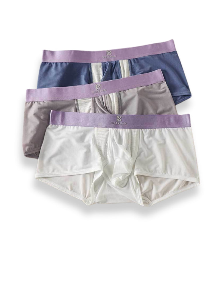 3 Pack Men's Supportive Pouch Lightweight Antibacterial Cooling Trunks | dmunderwear detail image 15
