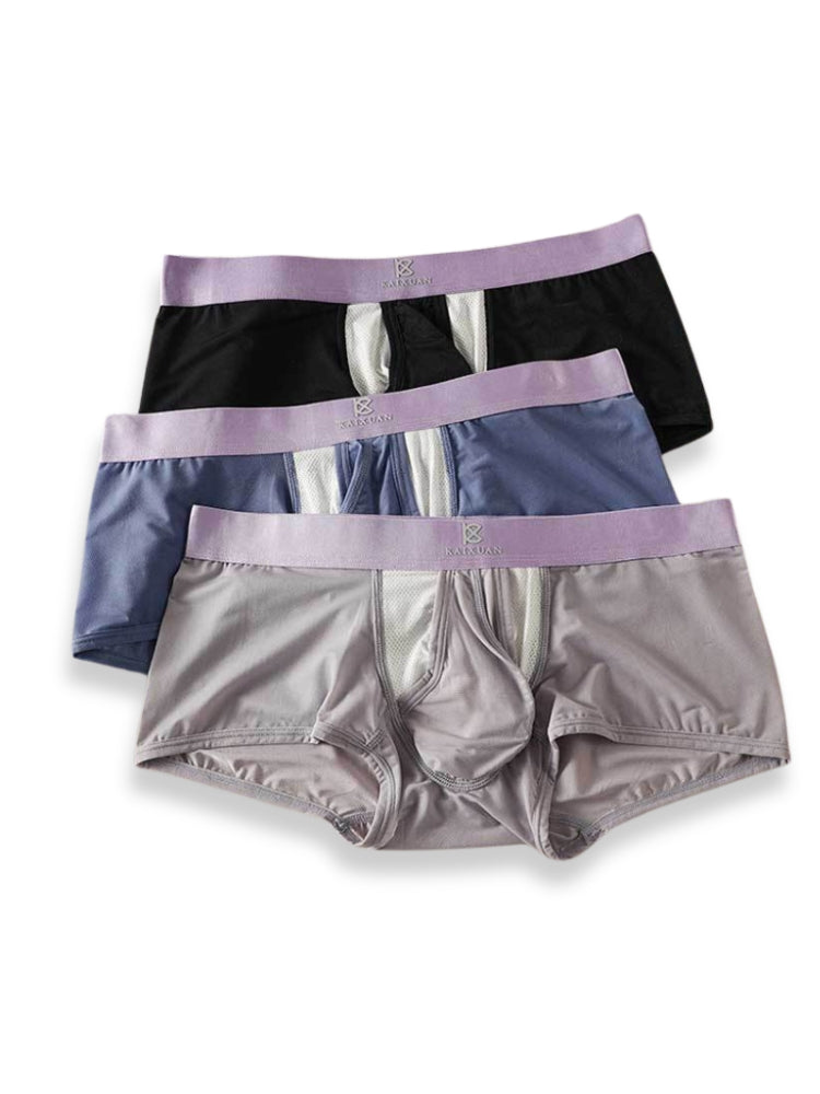3 Pack Men's Supportive Pouch Lightweight Antibacterial Cooling Trunks | dmunderwear detail image 16