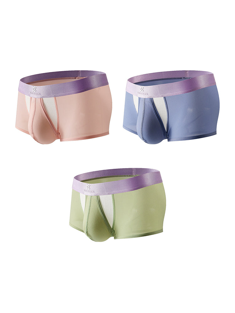 3 Pack Men's Supportive Pouch Lightweight Antibacterial Cooling Trunks | dmunderwear detail image 17