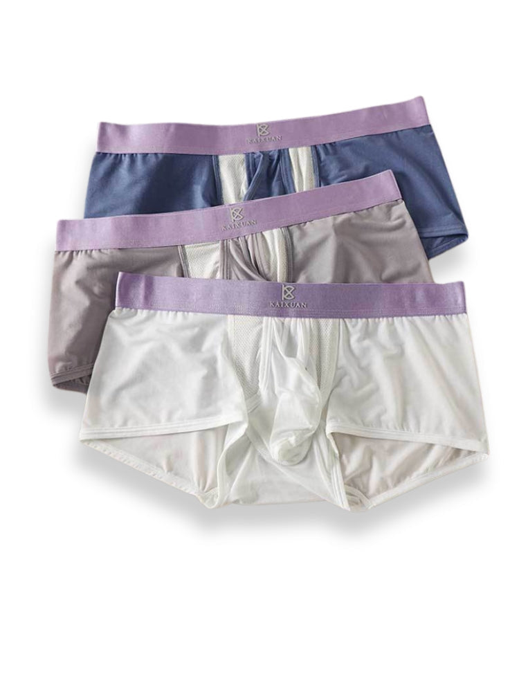 3 Pack Men's Supportive Pouch Lightweight Antibacterial Cooling Trunks | dmunderwear detail image 19