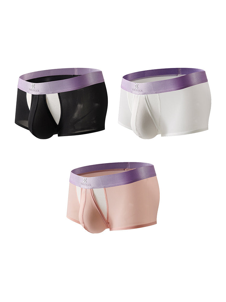 3 Pack Men's Supportive Pouch Lightweight Antibacterial Cooling Trunks | dmunderwear detail image 2