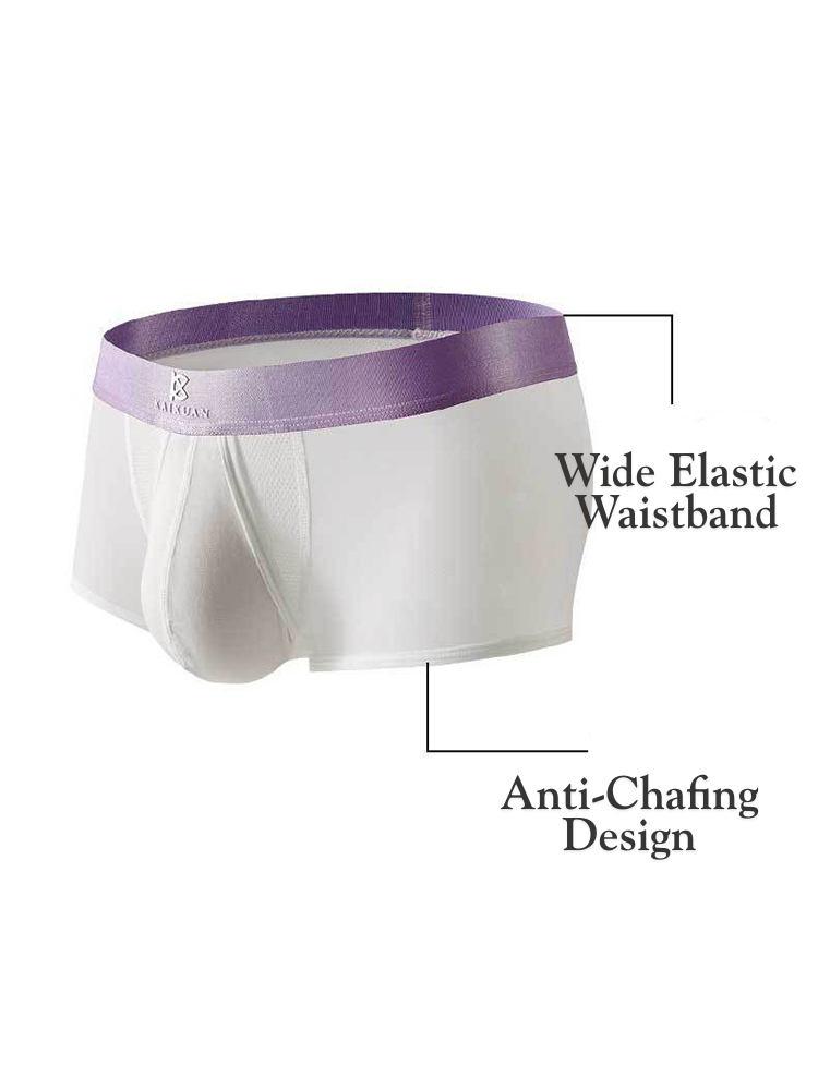 3 Pack Men's Supportive Pouch Lightweight Antibacterial Cooling Trunks | dmunderwear detail image 4
