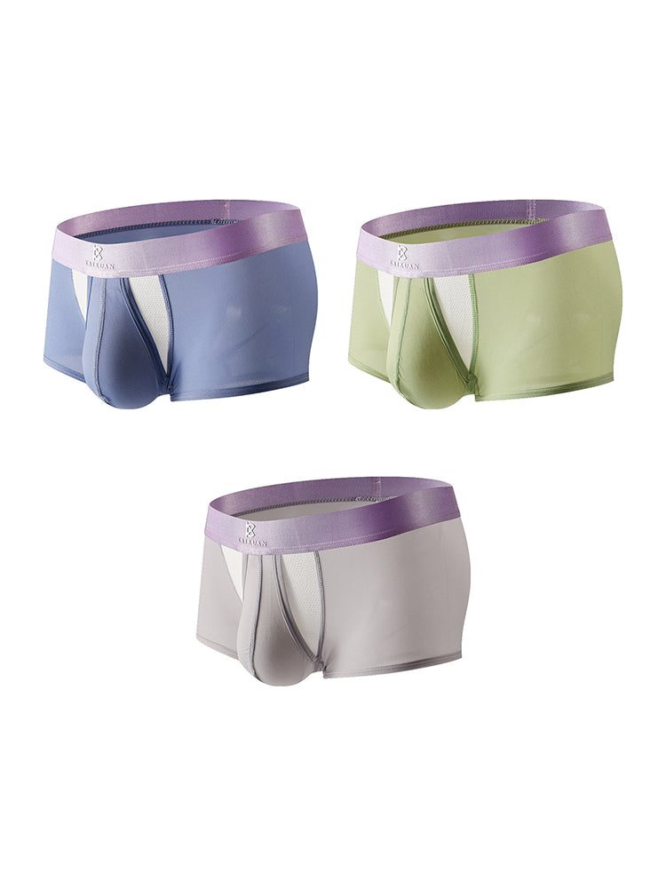 3 Pack Men's Supportive Pouch Lightweight Antibacterial Cooling Trunks | dmunderwear detail image 7