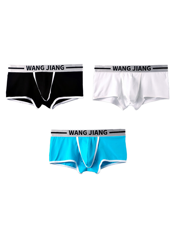3 Pack Men's Supportive Separated Pouch Quick-Dry Stretch Fit Trunks | dmunderwear detail image 2