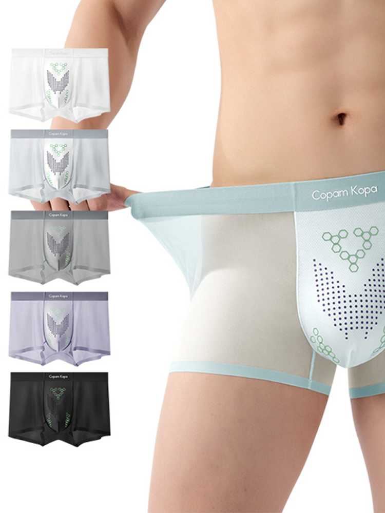 3 Pack Men's Thin Bare-Skin Seamless Ice Silk Moisture-Resistant Trunks | dmunderwear detail image 10