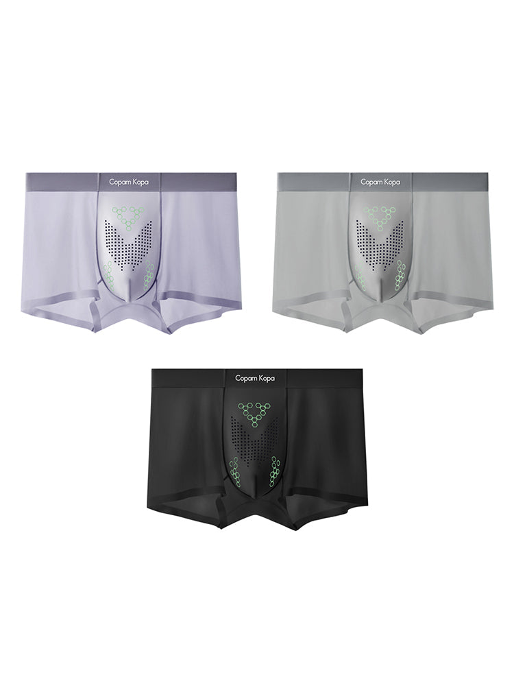 3 Pack Men's Thin Bare-Skin Seamless Ice Silk Moisture-Resistant Trunks | dmunderwear detail image 17