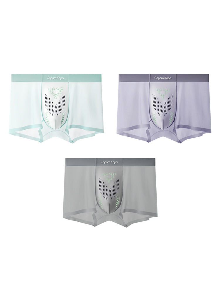3 Pack Men's Thin Bare-Skin Seamless Ice Silk Moisture-Resistant Trunks | dmunderwear detail image 2