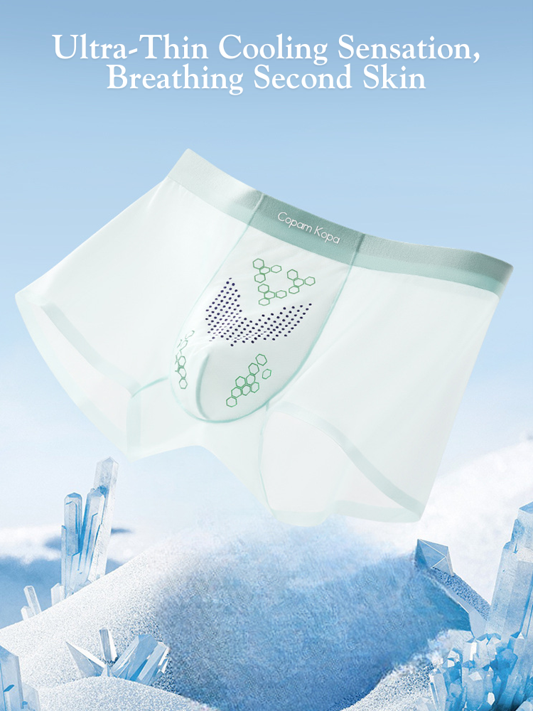3 Pack Men's Thin Bare-Skin Seamless Ice Silk Moisture-Resistant Trunks | dmunderwear detail image 7