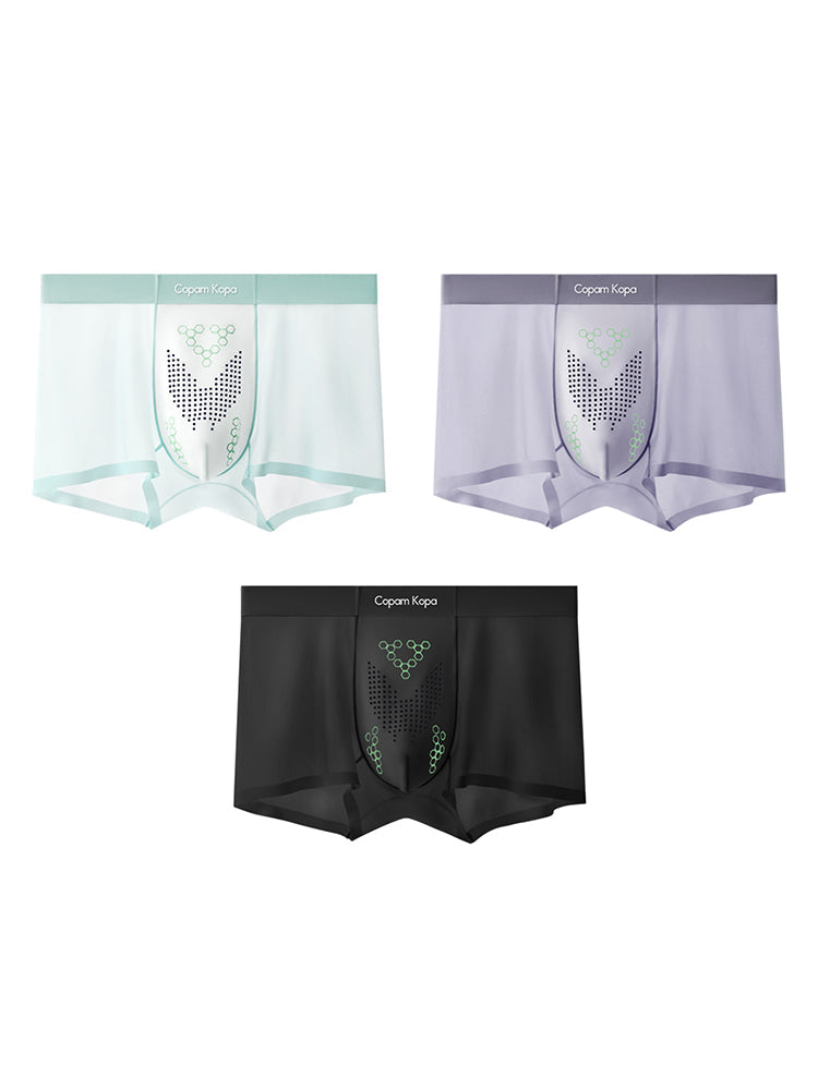 3 Pack Men's Thin Bare-Skin Seamless Ice Silk Moisture-Resistant Trunks | dmunderwear detail image 8