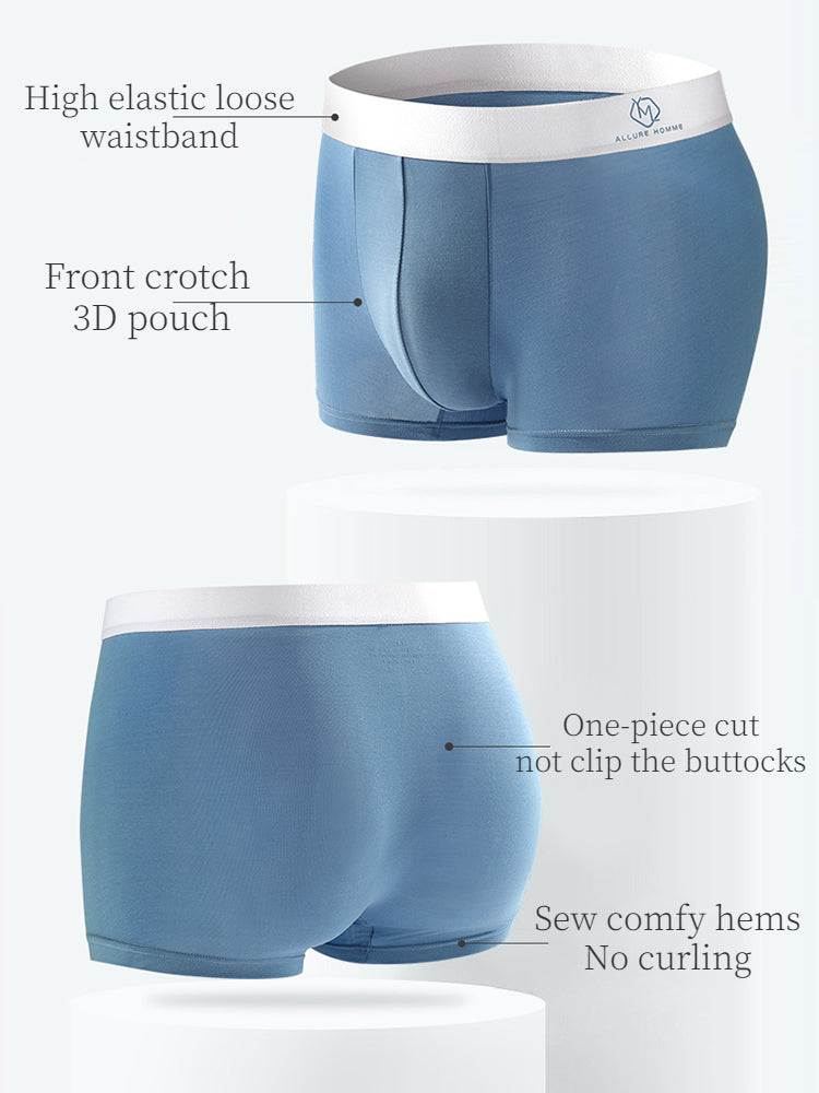 3 Pack Men's Traceless Breathable Modal Trunks | dmunderwear detail image 11