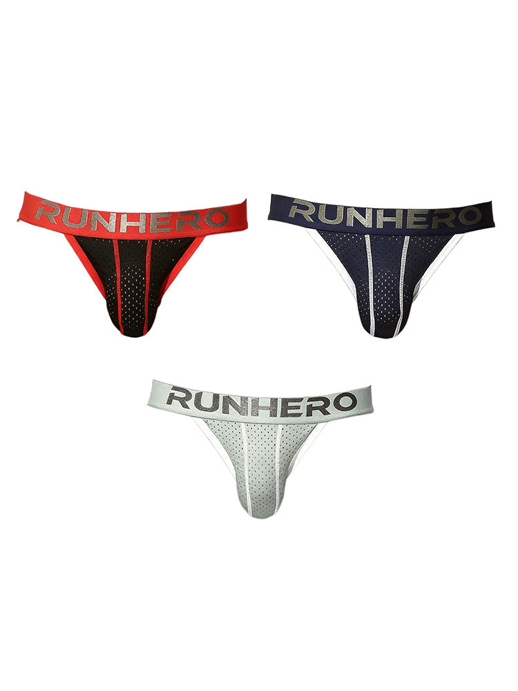 3 Pack Men's Trendy Color Block Mesh Breathable High-Cut Bikini | dmunderwear detail image 12