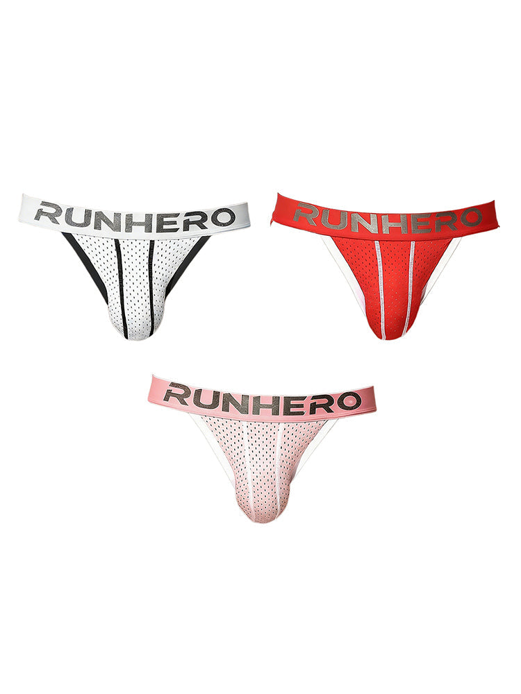 3 Pack Men's Trendy Color Block Mesh Breathable High-Cut Bikini | dmunderwear detail image 17
