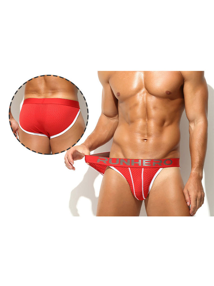 3 Pack Men's Trendy Color Block Mesh Breathable High-Cut Bikini | dmunderwear detail image 4