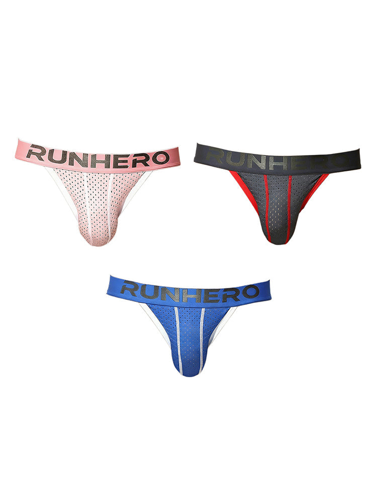 3 Pack Men's Trendy Color Block Mesh Breathable High-Cut Bikini | dmunderwear detail image 7