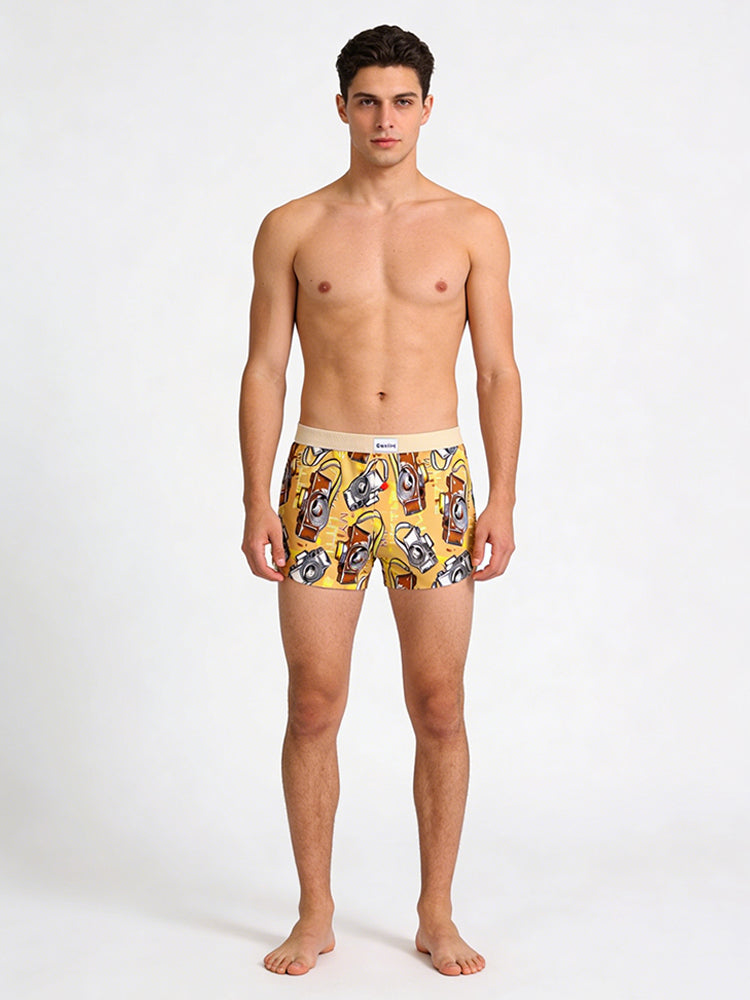 3 Pack Men's Trendy Print Ice Silk & Breathable Casual Style Boxers Shorts | dmunderwear